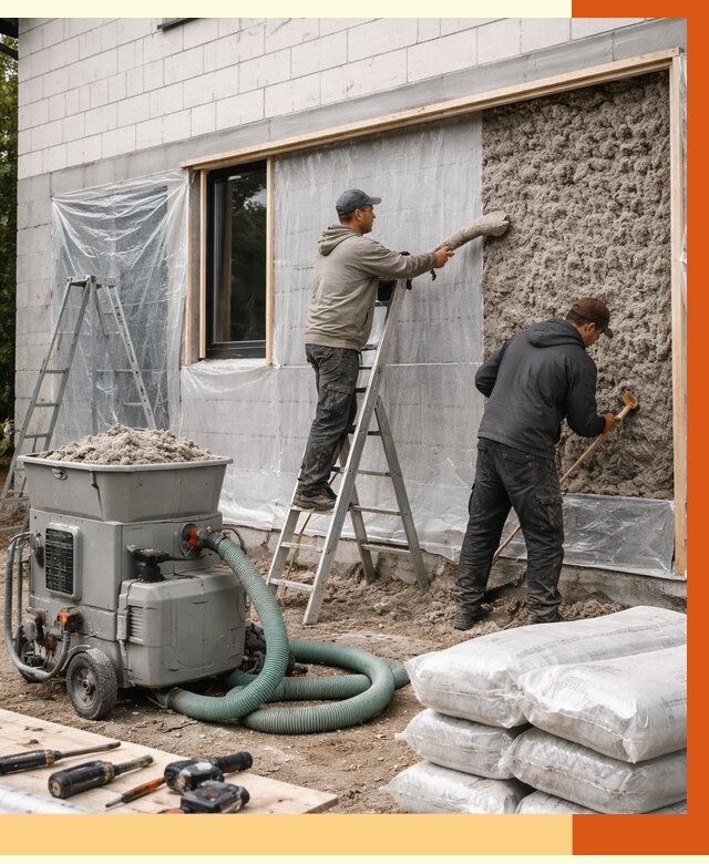 Утепление дома из газобетона эковатой в Тутаеве от 4718 руб./м2 | ТепломастерТтв