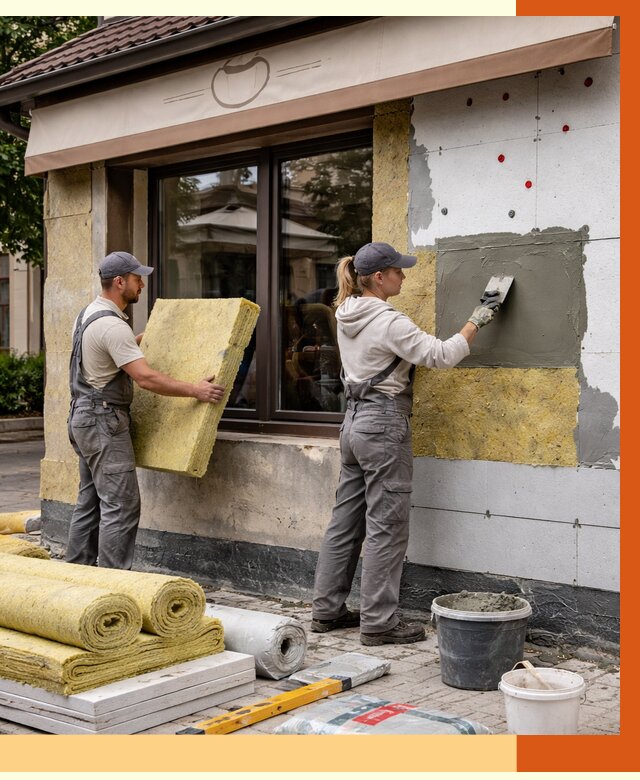 Утепление кафе в Тутаеве от 4403 руб/м2 — комплексно под ключ | ТепломастерТтв